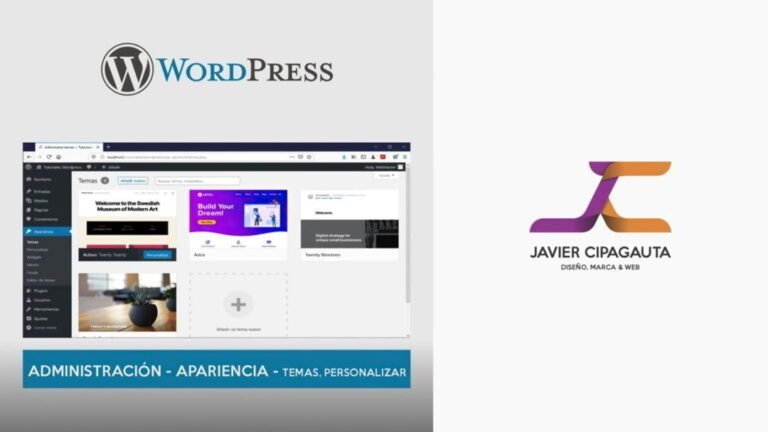 Temas y Personalizar (Apariencia), Panel de Administración, Wordpress