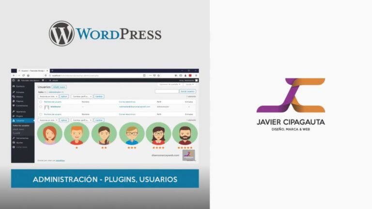 Panel de Administración, Usuarios, Plugins, Wordpress.